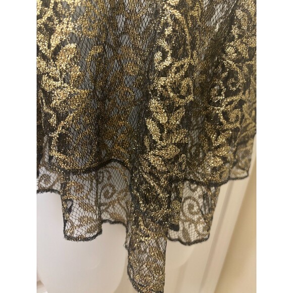 Ecote Gold Sparkle Sheer Tank Top L Urban outfitters Lurex Frills Fairy FLOWY - Picture 3 of 11